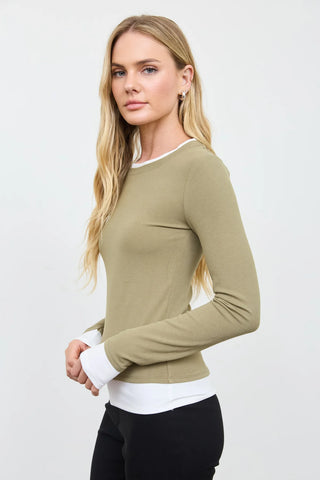 DOUBLE LAYER LONG SLEEVE TOP