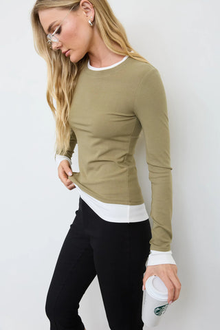 DOUBLE LAYER LONG SLEEVE TOP