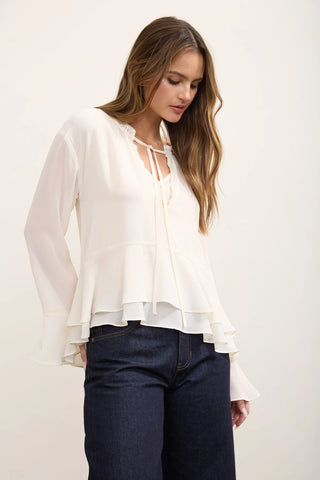 HOLLY RUFFLED FLOWY TOP