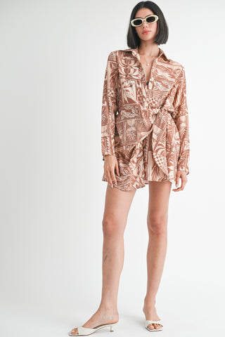 TROPICAL WRAP DRESS