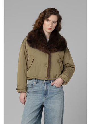 IN ROTATION FUR COLLAR JACKET