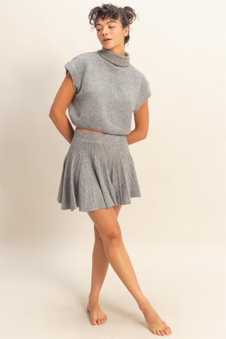 GWENNA PLEATED SWEATER SKIRT