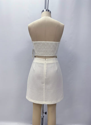 TIA BEADED STRAPLESS MINI DRESS