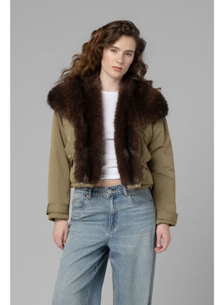 IN ROTATION FUR COLLAR JACKET