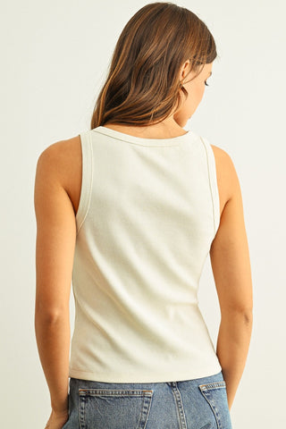 COTTON RIBED TANK TOP
