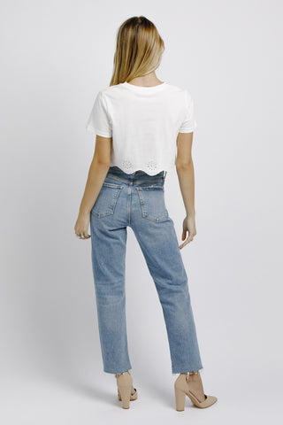 WHITE EYELET CROP TOP