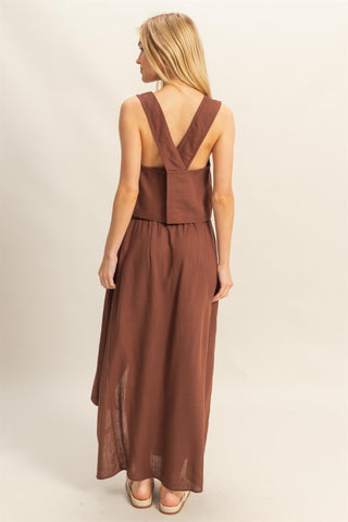 TARIKA BROWN WRAP SKIRT
