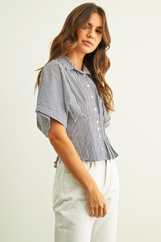 LILLIAN STRIPE BUTTON UP TOP