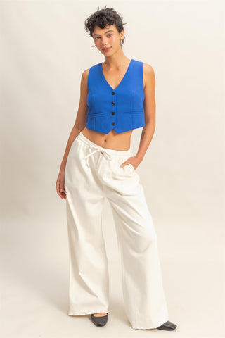 WHITE WIDE LEG DENIM