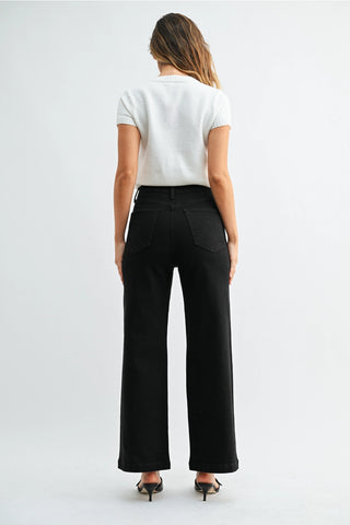 PATCH POCKET WIDE LEG DENIM