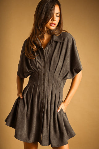 VINCE BUTTON DOWN DRESS