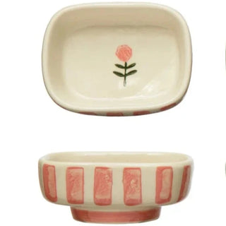 FLOWER AND STRIPE DISH