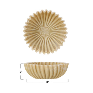 RESIN PLEATED DECORATIVE BOWL