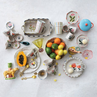 HAND PAINTED RUFFLED EDGE PLATES