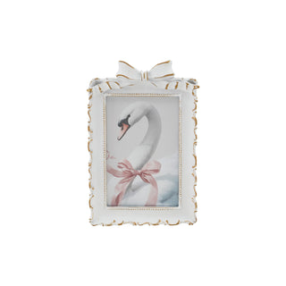 Decorative photo frame with a swan design on a white background