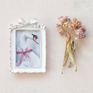 ANTIQUE  BOW PHOTO FRAME