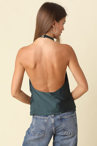 MADISON COWL NECK HALTER TOP
