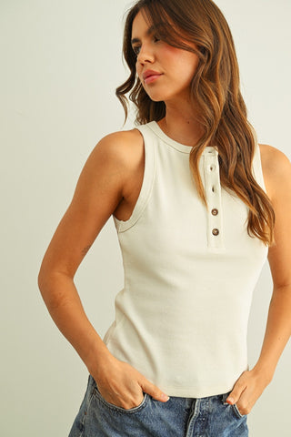 COTTON RIBED TANK TOP
