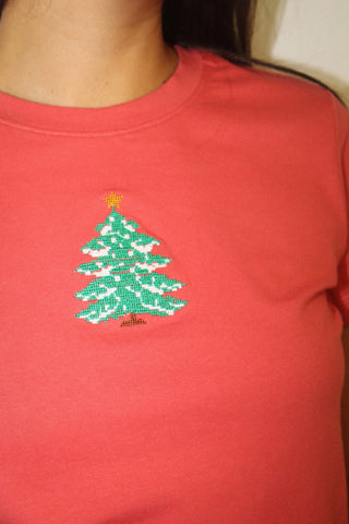 EMBROIDERED HOLIDAY TSHIRT