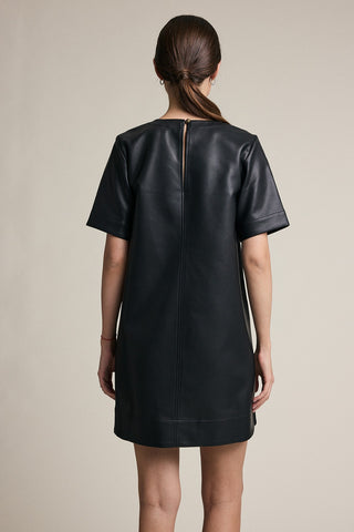 CHAR LEATHER A LINE DRESS