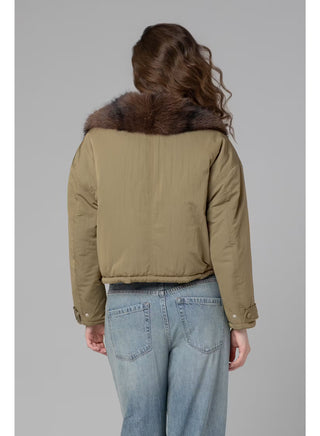 IN ROTATION FUR COLLAR JACKET