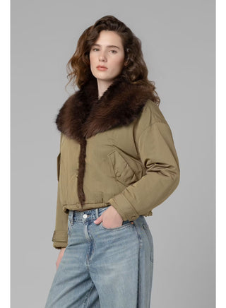 IN ROTATION FUR COLLAR JACKET